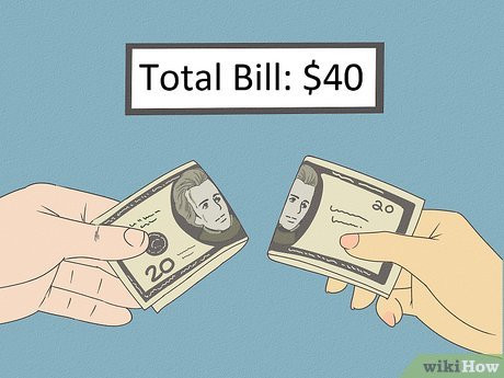 Step 3 Splitting the bill down the middle is also considered going Dutch.